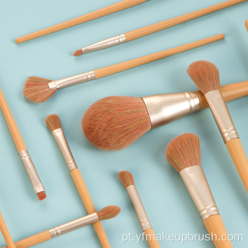 12pcs solta pó escova de maquiagem conjunto ferramentas de beleza